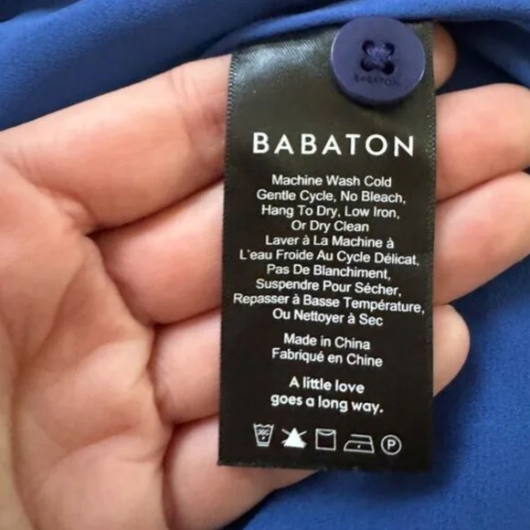 Aritzia Babaton Draped Trench Coat Blue - Picture 4 of 8